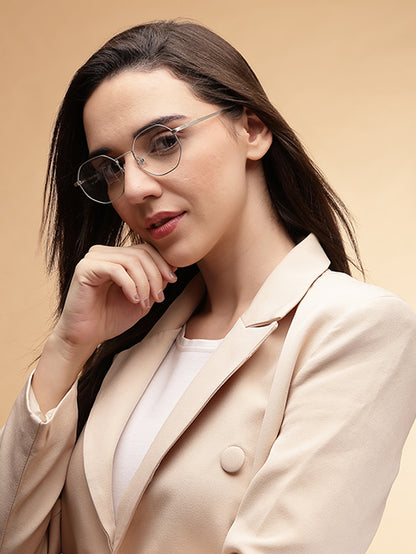 Stylish Hexagon Silver Spectacles