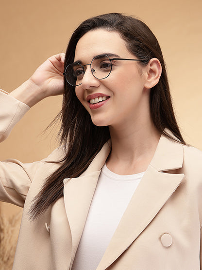 Stylish Hexagon Black Spectacles