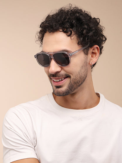 YourSpex-Matte Grey Square Premium Sunglasses-Large-Square