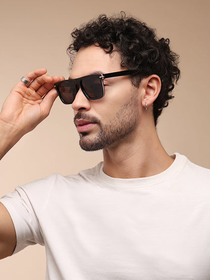 Trendy Black Square UV 400 Sunglass