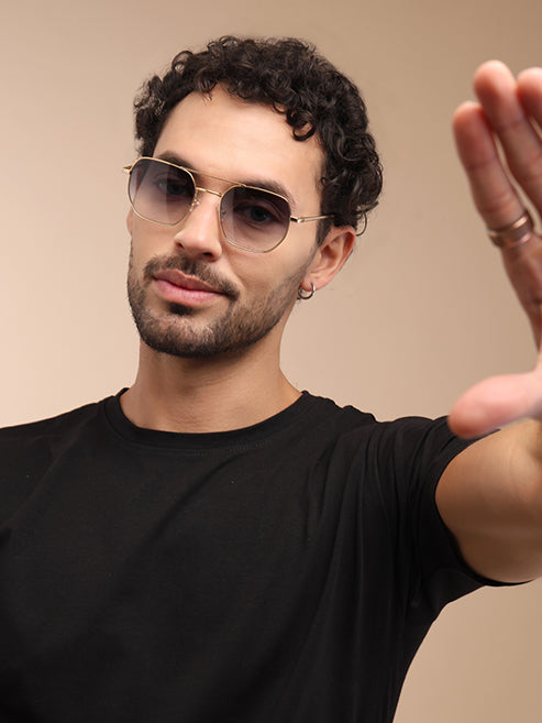 Classic Square Double-Bridge Sunglass