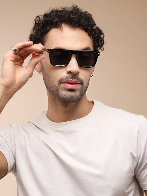 Trendy Black Square UV 400 Sunglass