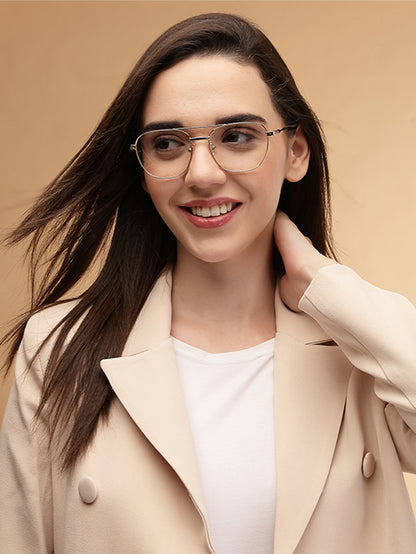 Sleek Square Gold Spectacles