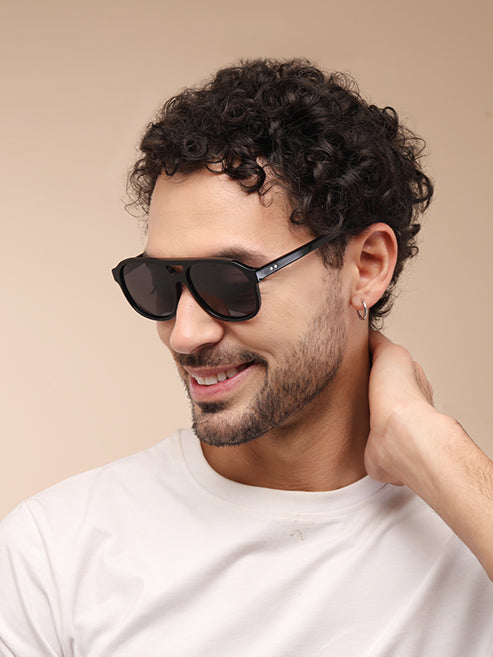YourSpex-Thick Black Square Full-Rim Sunglasses-Large-Square