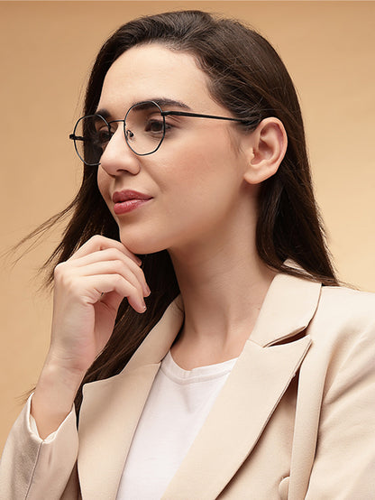 Stylish Hexagon Black Spectacles