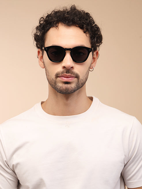 YourSpex-Modern Black Square UV400 Sunglasses-Medium-Square