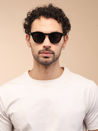 YourSpex-Modern Black Square UV400 Sunglasses-Medium-Square