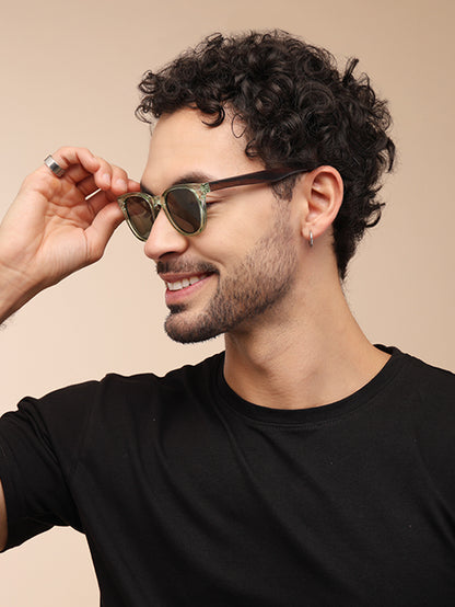 YourSpex-Retro Green Round Full-Rim Sunglasses-Small-Round