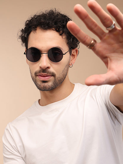 YourSpex Black Mirror Metal UV Sunglasses