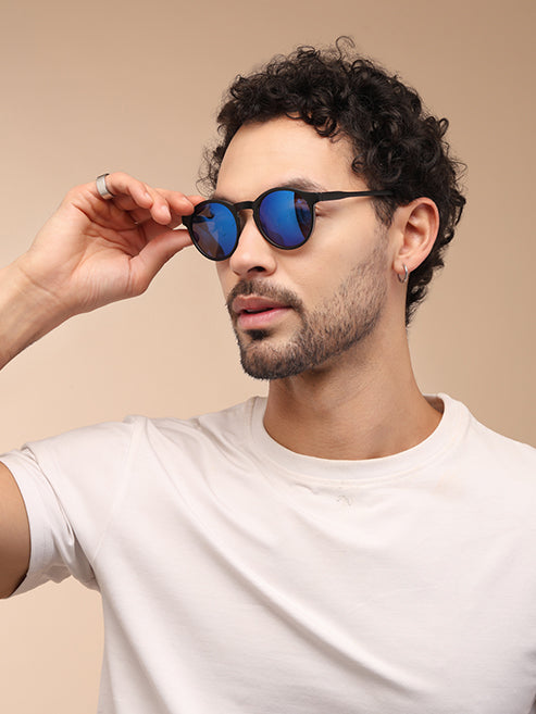 Blue Mirror UV Travel Sunglass