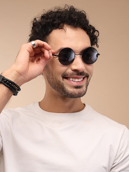 YourSpex Black Mirror Metal UV Sunglasses