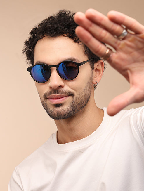 Blue Mirror UV Travel Sunglass