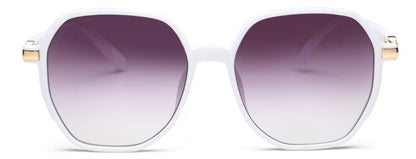 YourSpex White Oval UV Sunglass for Women