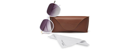 White Oval UV Sunglass for Women