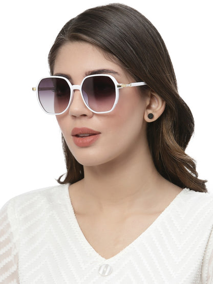 White Oval UV Sunglass for Women