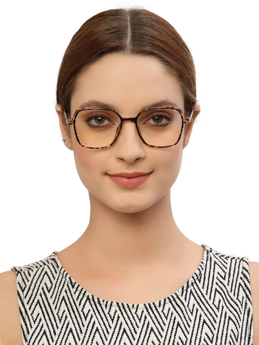 Brown Tort Square Full Rim Acetate Frame for Women