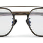 ZENITH TITANIUM METTALIC BROWN SQUARE SHAPED FULL RIM GLASSES FOR MEN