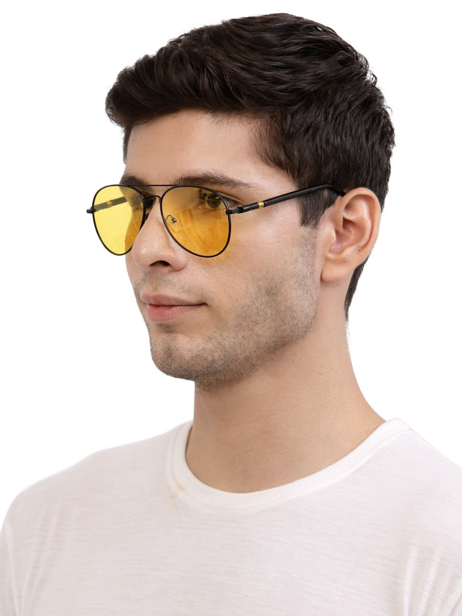 Yellow Aviator Sunglass UV400 Protected for Men and Women