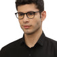 Dark Brown Oval Shape Acetate Designer Unisex Eyeglass Frames