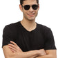 Black Aviator Style UV Sunglass