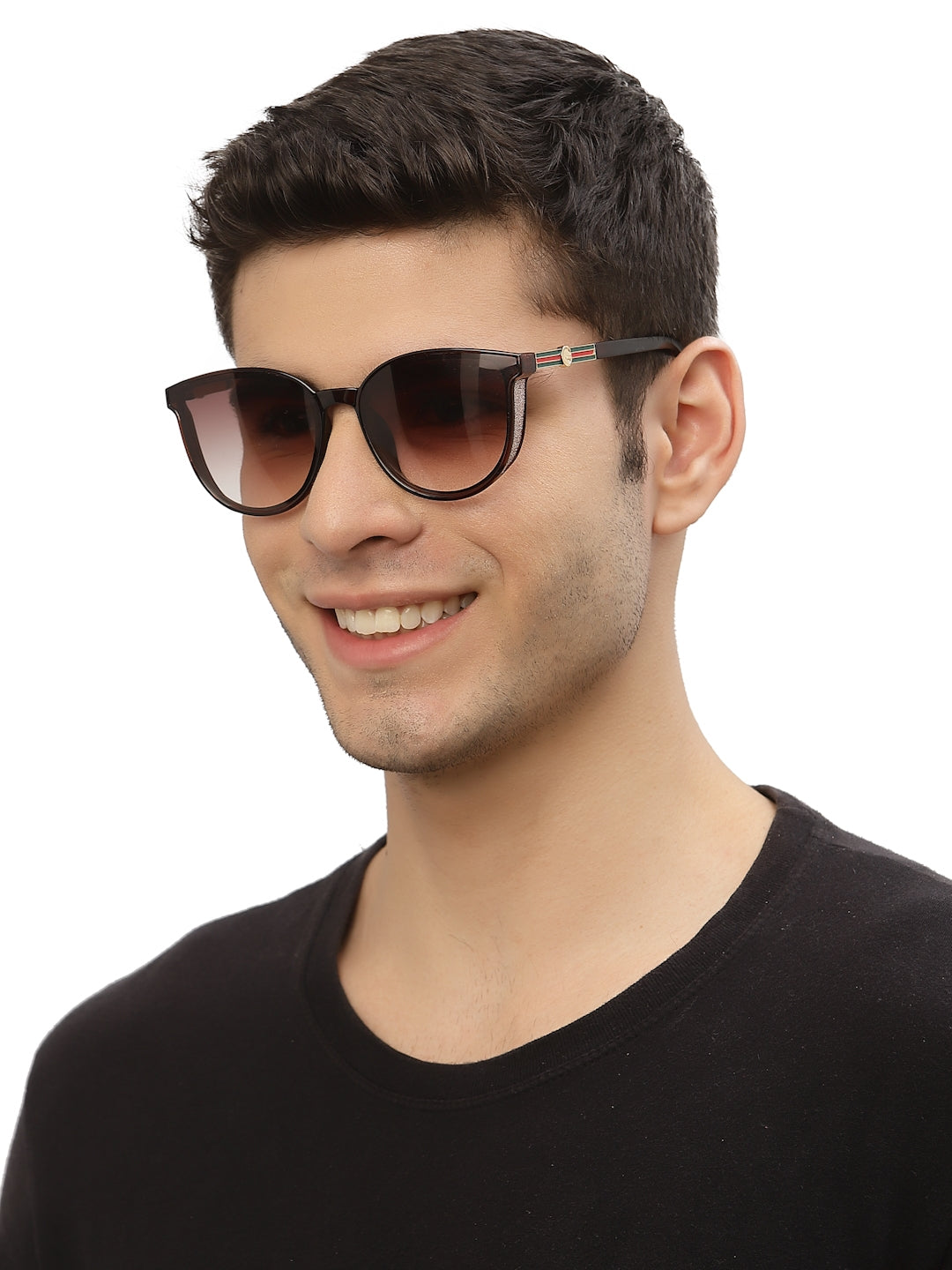 Dark Brown Oval Shaped UV Sunglass