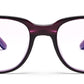 Purple Black Wayfarer Style Acetate Eyeglass Frame for Men