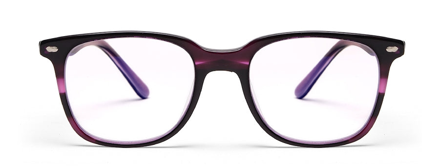 Purple Black Wayfarer Style Acetate Eyeglass Frame for Men