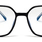 Black Glossy Square Shaped Eyeglasses - Computer Spex (Zero Power)