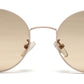 Light Brown Round Shaped UV Sunglass