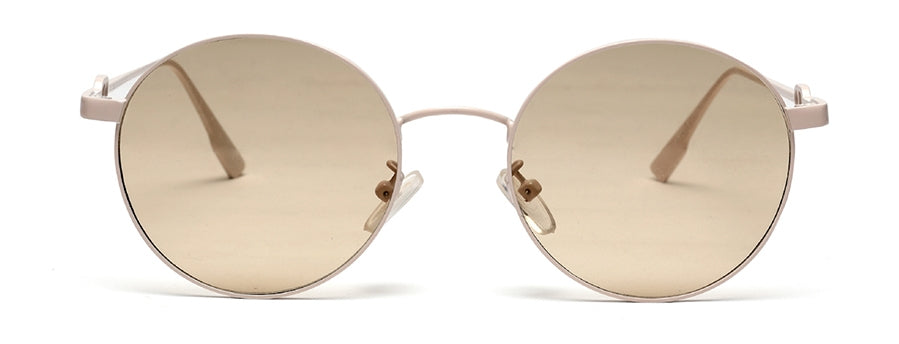 Light Brown Round Shaped UV Sunglass