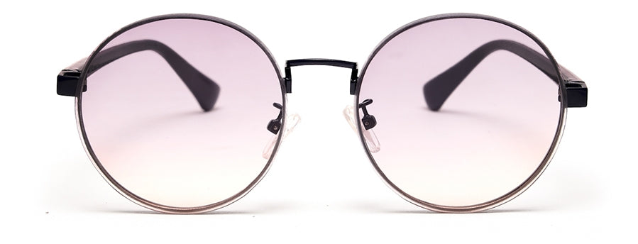 Gradual Grey Brown Round Shaped UV Sunglass