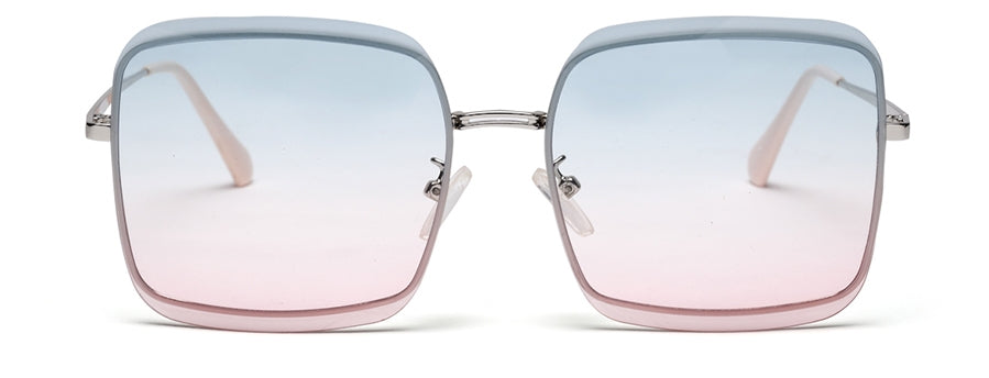 Gradual Blue Pink Square Shaped UV Sunglass