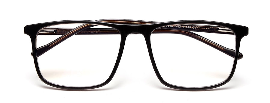 Brown Black Square Shaped Acetate Eyeglasses Frames for Men