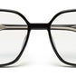 Black Glossy Square Shaped Eyeglasses - Computer Spex (Zero Power)