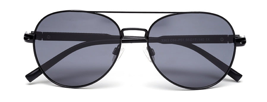 Black Aviator Style UV Sunglass