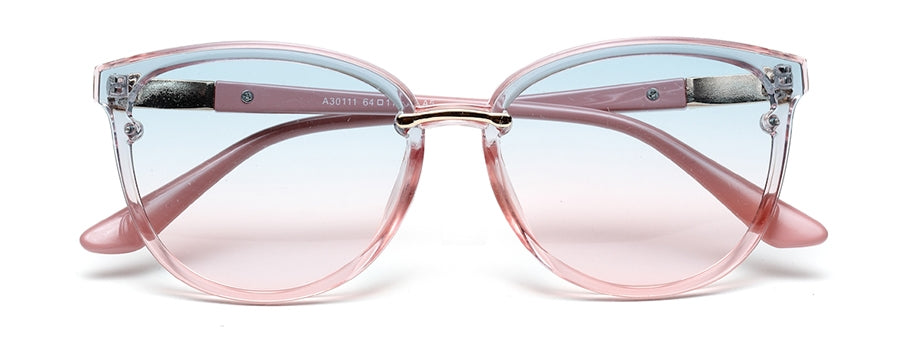 Gradual Blue Pink Cateye Style UV Sunglass for Women