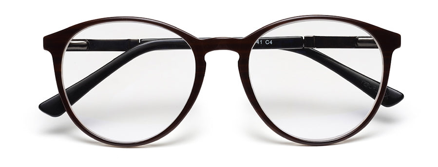 Brown Oval Style Unisex Acetate Frame for Men & Women