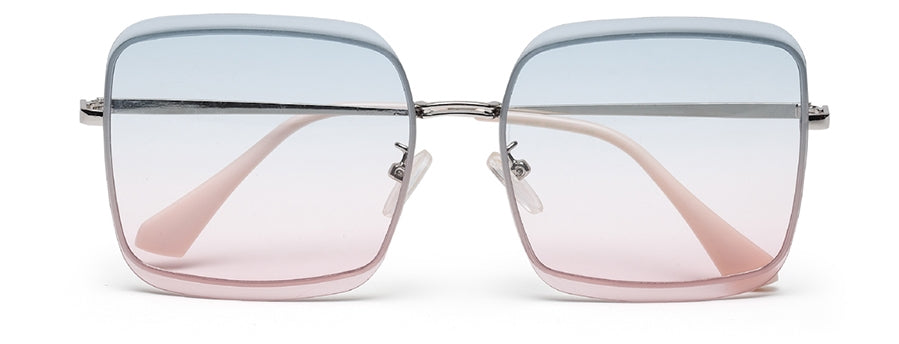 Gradual Blue Pink Square Shaped UV Sunglass