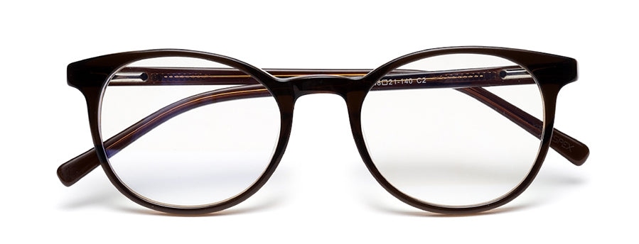 Dark Brown Oval Shape Acetate Designer Unisex Eyeglass Frames