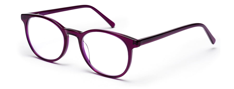 Purple Oval Shape Acetate Frame for Unisex