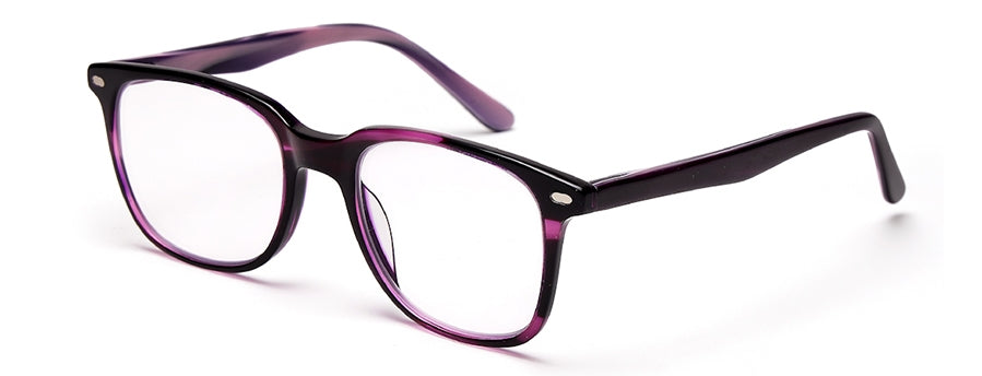 Purple Black Wayfarer Style Acetate Eyeglass Frame for Men