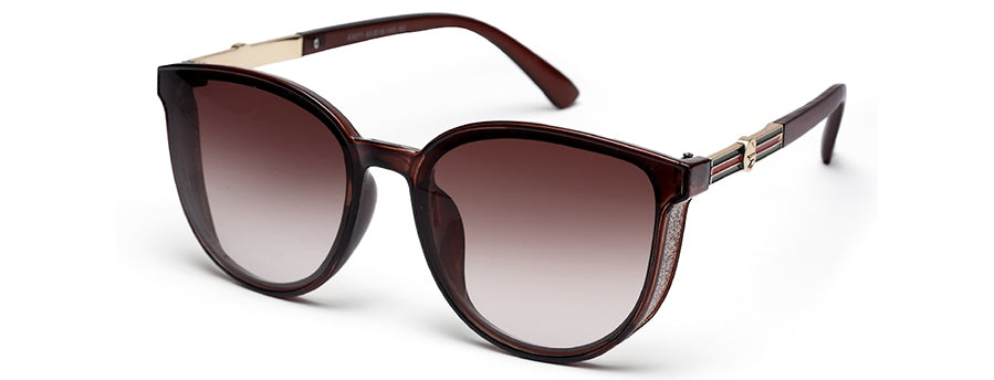 Dark Brown Oval Shaped UV Sunglass