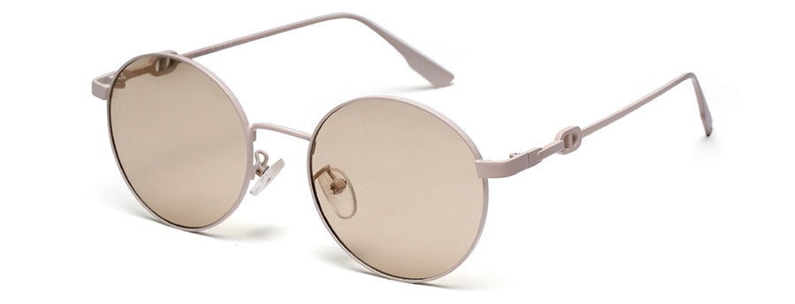 Light Brown Round Shaped UV Sunglass