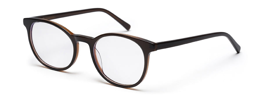 Dark Brown Oval Shape Acetate Designer Unisex Eyeglass Frames