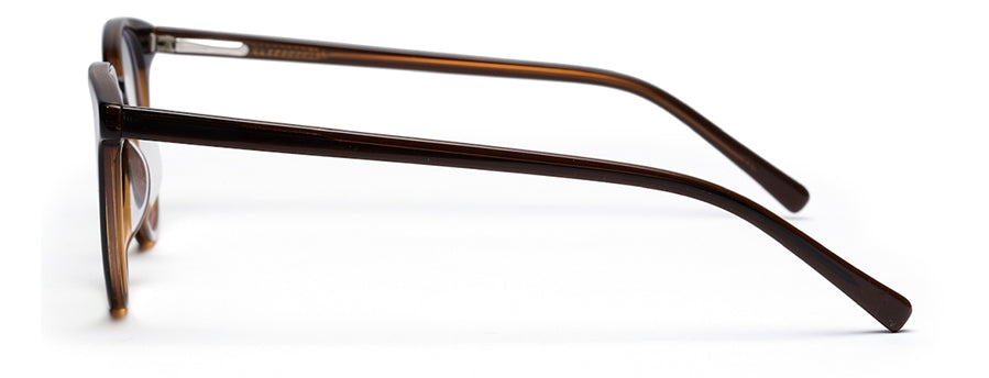 Dark Brown Oval Shape Acetate Designer Unisex Eyeglass Frames