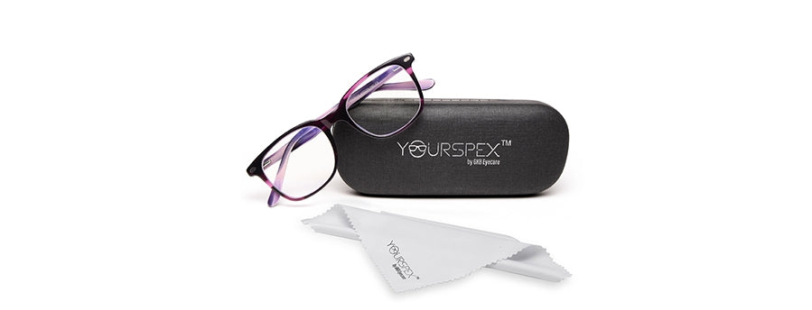 Purple Black Wayfarer Style Acetate Eyeglass Frame for Men