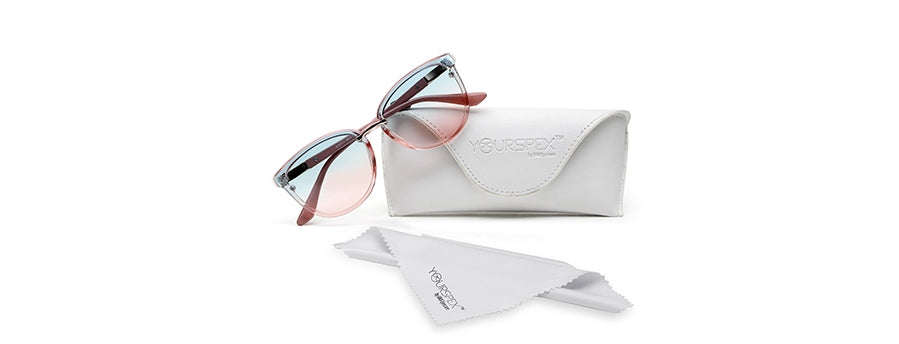 Gradual Blue Pink Cateye Style UV Sunglass for Women