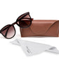 Dark Brown Oval Shaped UV Sunglass