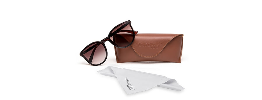 Dark Brown Oval Shaped UV Sunglass