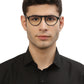 Black MOD Aviator Style Acetate Eyeglasses Frames for Men